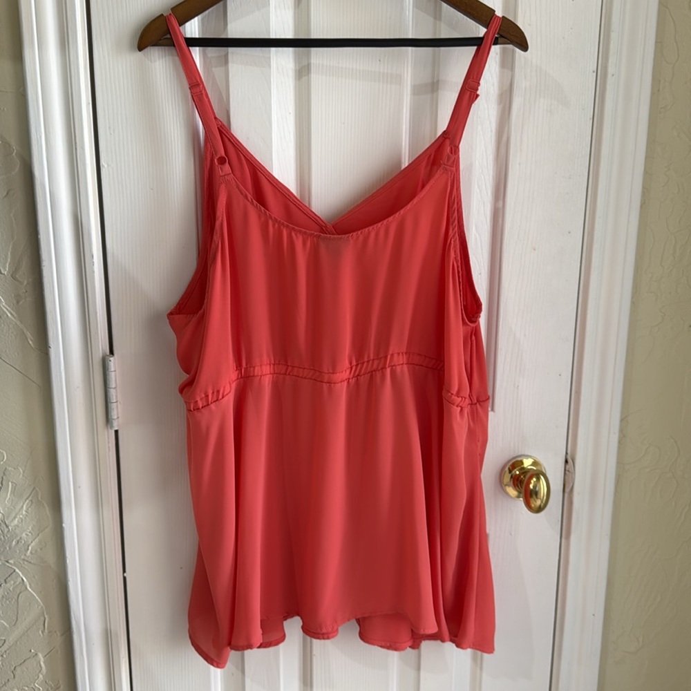 Coral Ruffled Sleeveless Top - Picture 5 of 5